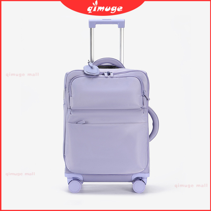 ชุดกระเป๋าเดินทางน้ำหนักเบาพิเศษ สีสดที่เข้ากัน ผิวด้านโปร่งใส ปกป้องหนา ผ้าใยไนลอนละเอียด กระเป๋าเดินทางที่เบาเป็นพิเศษ baggage luggage