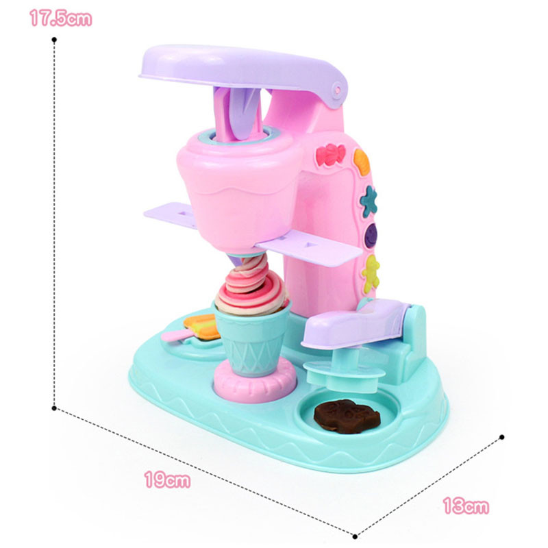 ชุดของเล่นเครื่องทําไอศครีม ของเล่นแป้งโดว์ DIY เครื่องทำไอศครีม เครื่องทำไอศกรีมโคลนสี ของเล่นเด็ก - รูปที่ 4