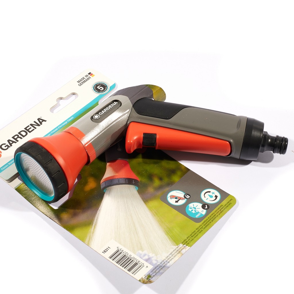 GARDENA หัวฉีดน้ำฝักบัว สามารถปรับปริมาณน้ำได้ มีตัวล็อคช่วยให้รดน้ำต้นไม้ได้อย่างต่อเนื่อง (การ์เดน