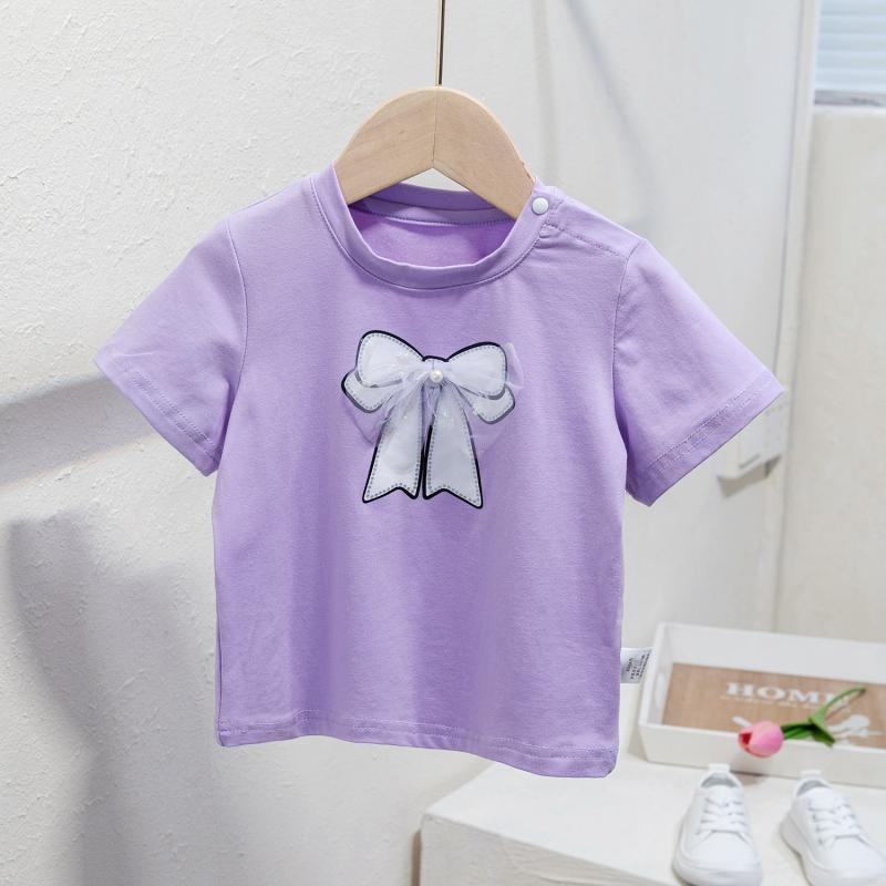 KIDSZONE เสื้อยืดเด็กผู้หญิงเสื้อเด็กเล็ก สีพื้น รุ่นA5202