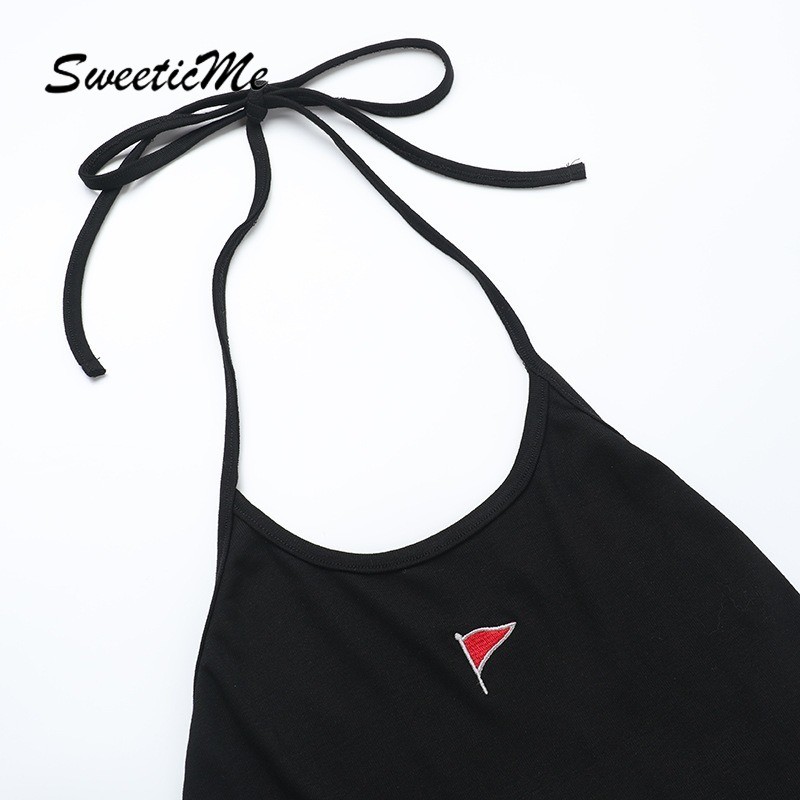 SweeticMe Womens 2025 แฟชั่นใหม่ Sweet Slim Fit Street Halter Tank Tops Camisole ราคา ถูกที่สุด ดีลบีเคเค แกลเลอรีภาพที่ 9