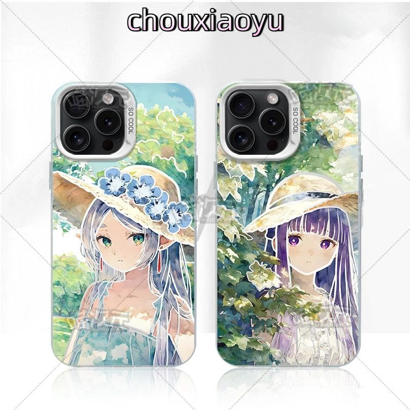 อะนิเมะ Frile Ferren Frosted สีสันเงินเหมาะสําหรับ iPhone 16 Pro Max 15 14 13 12 11 xs 7P/8P เคสโทรศัพท์ High-End เฉพาะ