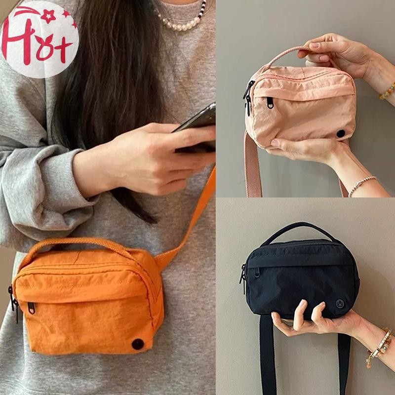 GE Fashion Nylon Square Bag กระเป๋าผ้าแคนวาสน้ําหนักเบา Casual Versatile Shoulder Messenger Mobile P