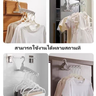 Sanli ไม้แขวนเสื้อแบบพับ 5 ตอน พกพา ไม้แขวนเสื้อแบบพับอเนกประสงค์