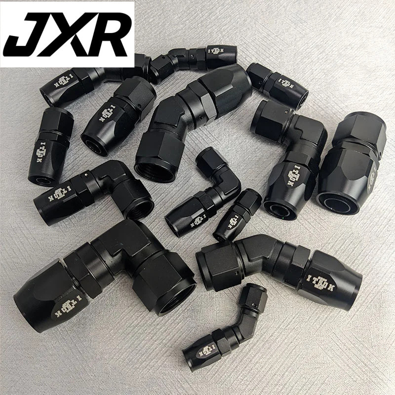 An4 AN6 AN8 AN10 AN12 อลูมิเนียมการใช้น้ํามันหมุนท่อ End Fitting น้ํามันท่อ End Adaptor 0°/45°/90° องศา 1 ชิ้น