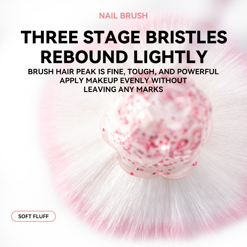 แปรงทําความสะอาดเล็บเครื่องมือทําเล็บ แปรงเลื่อม แปรงปัดฝุ่น Make Up Rose Shape สีชมพูสีเขียว - รูปที่ 5