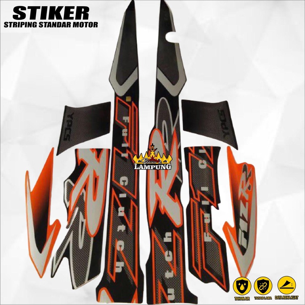 Striping Sticker Polet Motorcycle List Yamaha F1ZR fizr fiz r f1 zr 2001 สีดําสีส้มรายการร่างกายคุณภ
