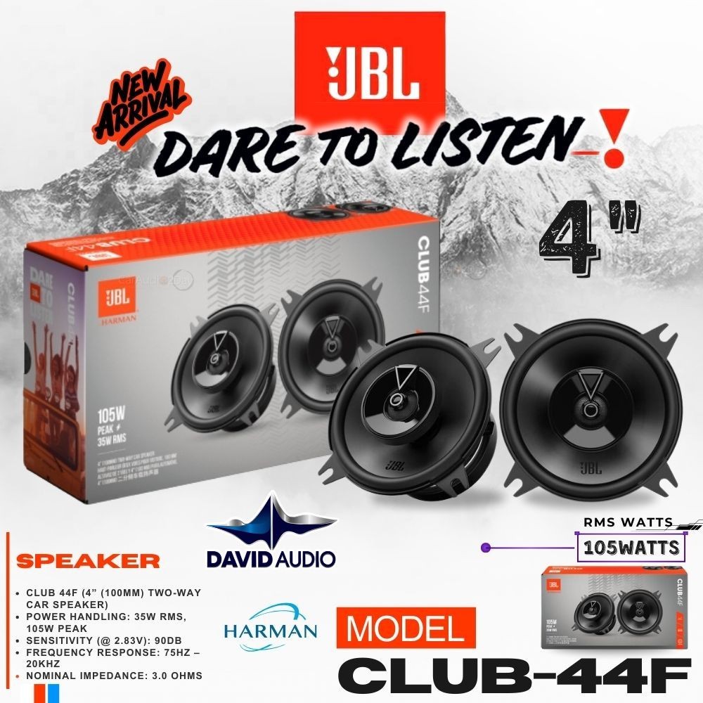 สินค้าแท้100% [ลำโพง JBL ของแท้100%] JBL CLUB 44F ลำโพงแกนร่วมติดรถยนต์ coaxial 4นิ้ว 350watts