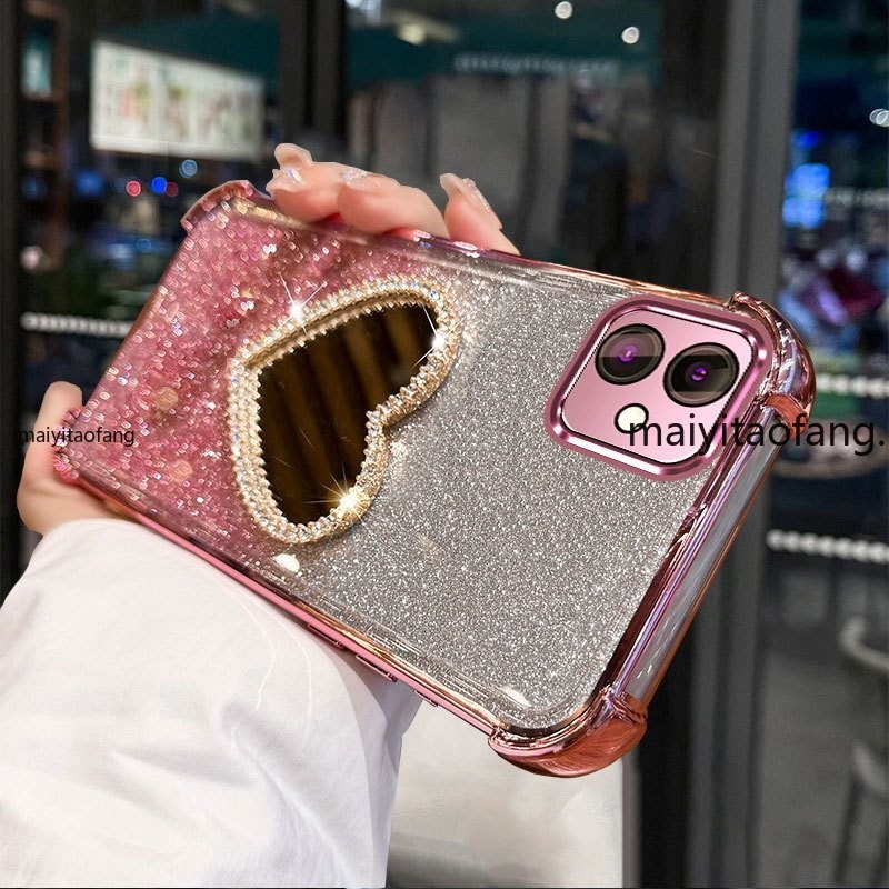 SAMSUNG กรณีสําหรับsamsung A06 กระจกกันกระแทกขาตั้งAnti-Fallชุบเคสโทรศัพท์นุ่มพร้อมกล้องเลนส์ProtectorปกหลังXXXB2
