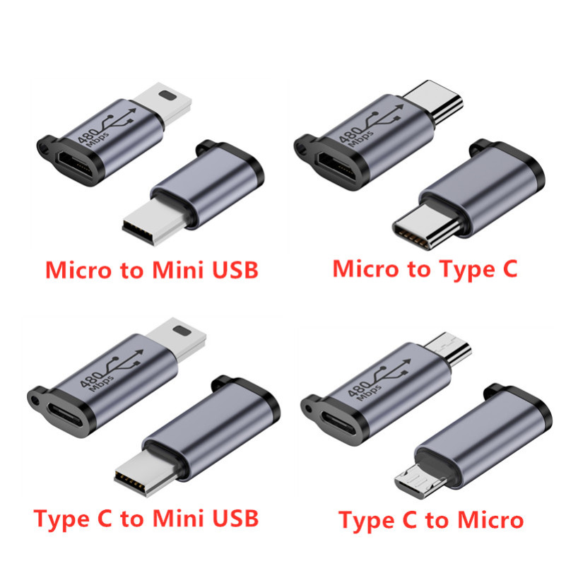 Type C Female to Micro USB/TypeC Female to Mini USB/Micro USB Female to Type C/Micro USB Female to M