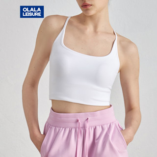 Olala  Leisure Yoga Sports Bra Fixed Pads Racer Back Square …