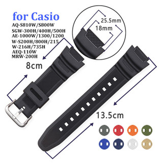 สายนาฬิกาข้อมือยางซิลิโคน 18 มม. สําหรับ Casio AE-1000W 1200…