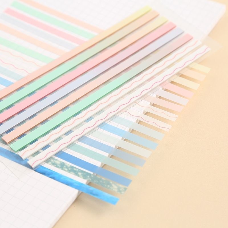 Index Mark ที่คั่นหนังสือ Annotation Long Stripe PET ไอเทมความงามกันน้ํา