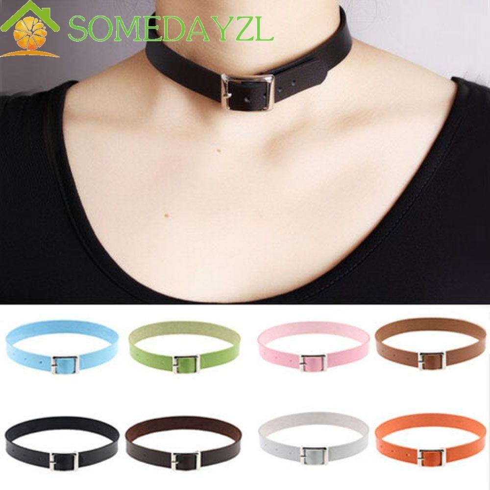 Somedayzl สร้อยคอหนัง PU เครื่องประดับแฟชั่น สไตล์พังก์
