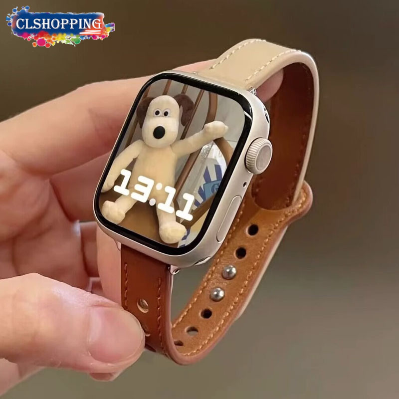 สายนาฬิกาข้อมือหนัง หรูหรา สําหรับ Apple Watch Ultra 49 มม. 42 มม. 44 มม. 38 มม. 40 มม. IWatch Serie