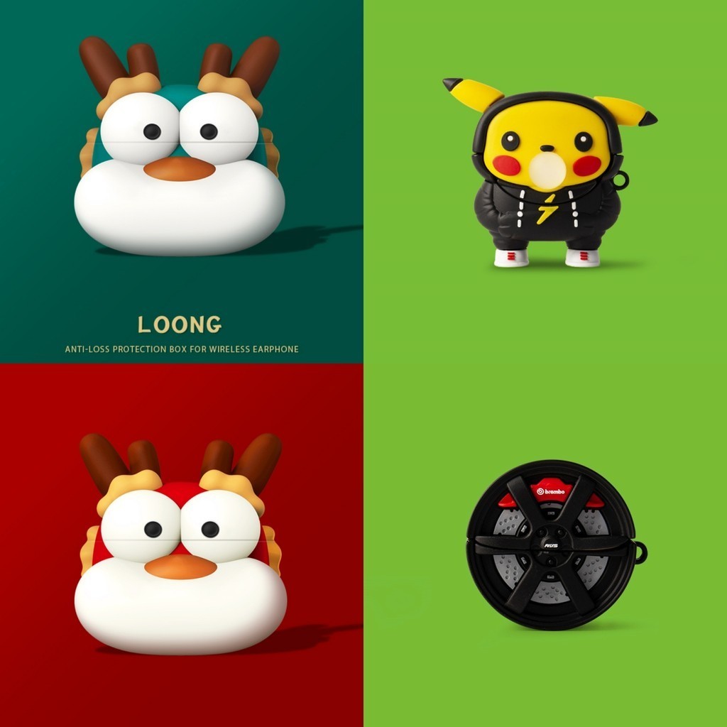 For Beats Studio Buds Plus Case 3D Cartoon Cake Beats Studio Buds Silicone Soft Case Cute Pikachu Be