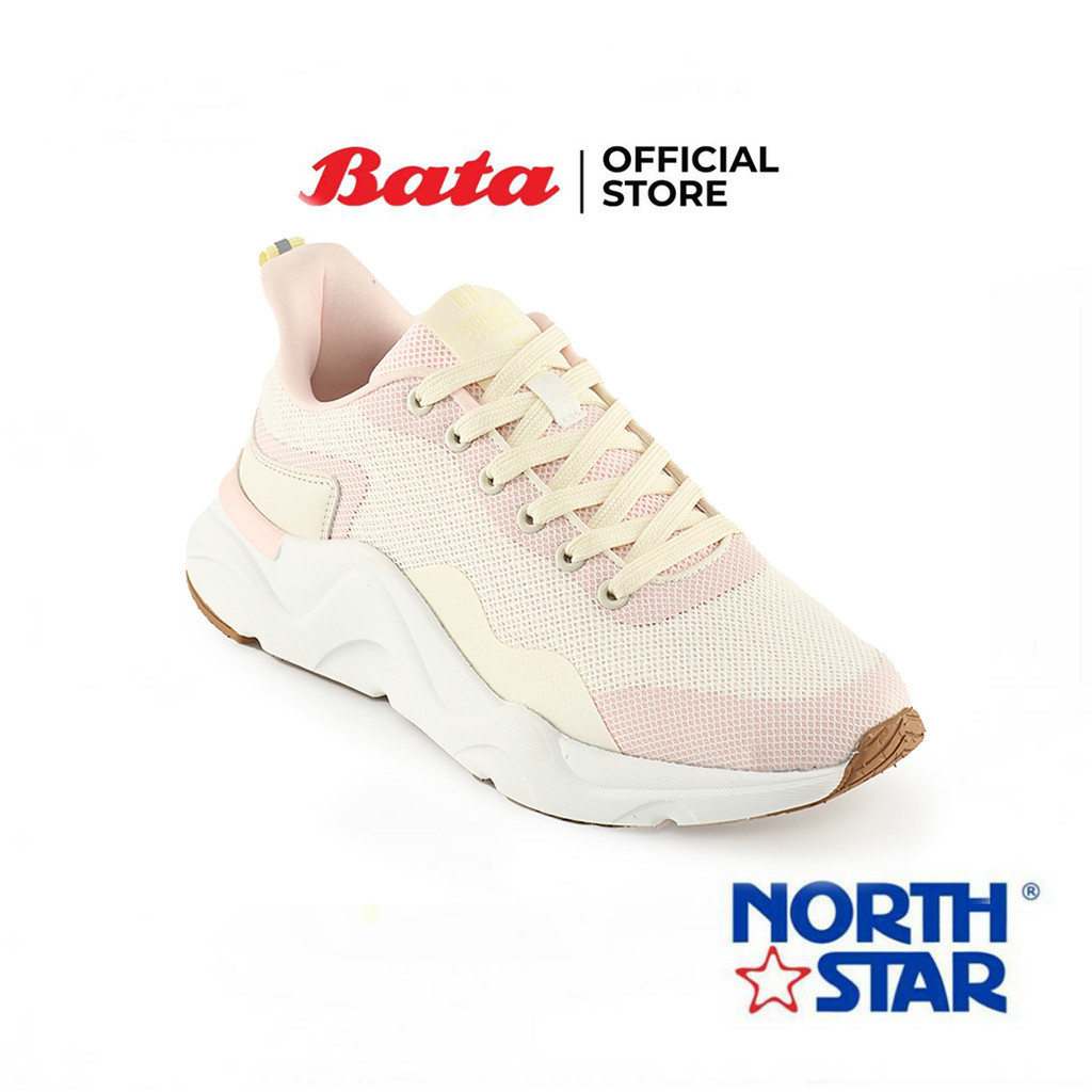 Bata บาจา by North Star รองเท้าผ้าใบแบบผูกเชือก สนีกเกอร์ สำหรับผู้หญิง สีชมพู 5205071 สีฟ้า 5209071