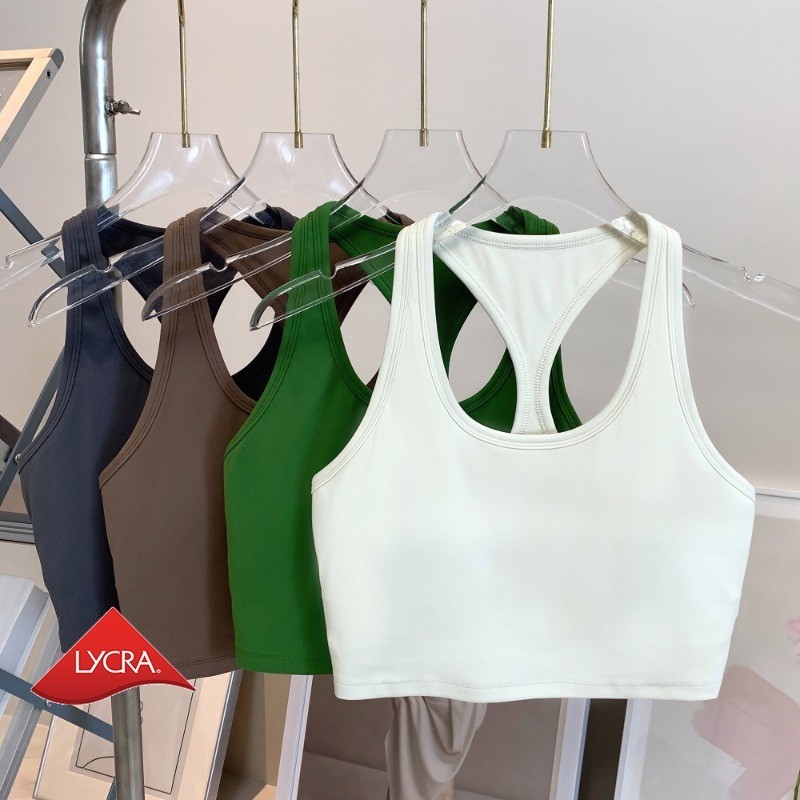 【MAGGIEYOGA 】 สปอร ์ ตบรามีเบาะคงที ่ เซ ็ กซี ่ Halter กันกระแทกโยคะพิลาทิส