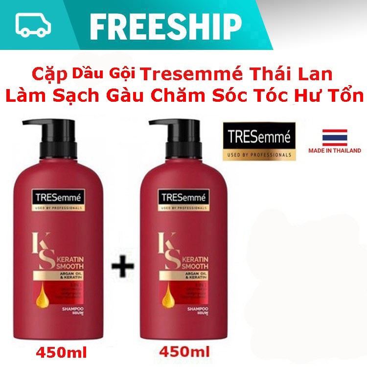( รุ ่ นใหม ่ 2024 ] Combo 2 ขวด Tresemme Thailand Shampoo 450ml ( ประเทศไทย ) 🌹 ดูแลผมเสีย