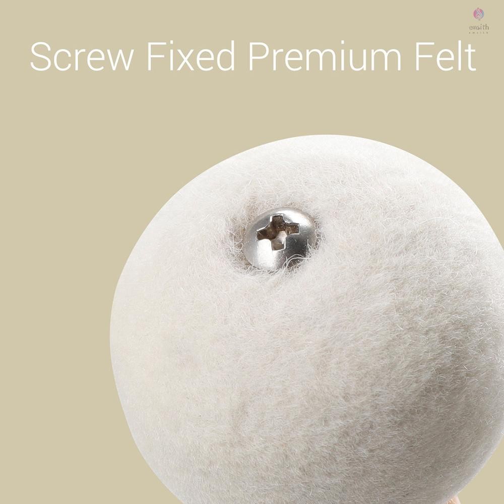 ไม้ตีกลองสักหลาด พร้อมด้ามจับไม้ สีขาว สําหรับเครื่องดนตรี 1 คู่