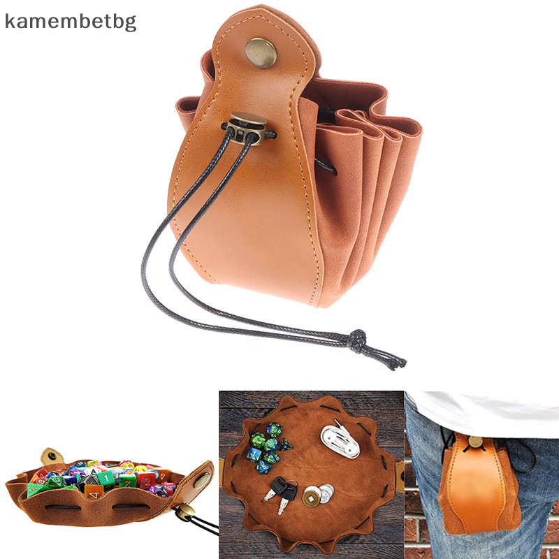 Kamembetbg DND Dice กระเป๋าหนังแท้ แบบหูรูด สําหรับใส่ลูกเต๋า ของขวัญ RPG