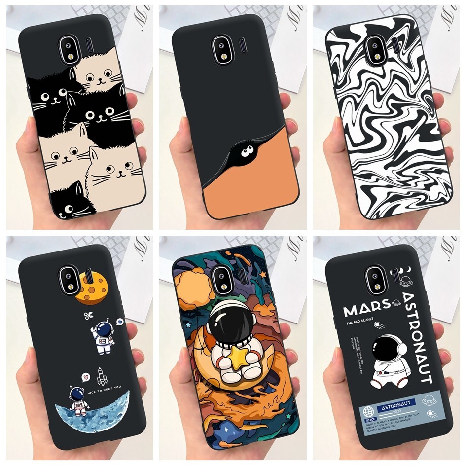 เคสโทรศัพท์มือถือ ซิลิโคนนิ่ม ลายแมวนักบินอวกาศน่ารัก สําหรับ Samsung Galaxy J4 Case 2018 SM-J400F SM-J400G J4 2018