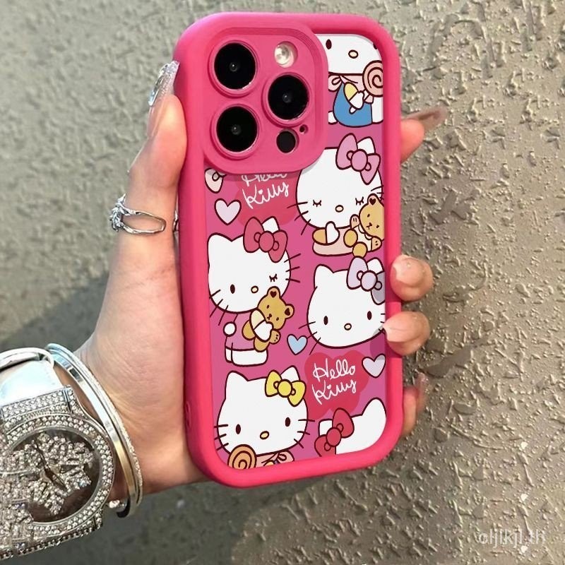 เคสโทรศัพท์มือถือ ลายการ์ตูนเฮลโลคิตตี้ หมีน้อย สําหรับ Apple Iphone 15promax 14 13 12 xrins HY7X