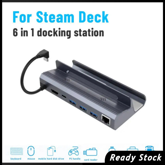 Zevaret Docking Station เกมคอนโซล Docking Stand HD 4K 60Hz USB 3.0 USB C Controller ขาตั ้ งสําหรับ Steam Deck