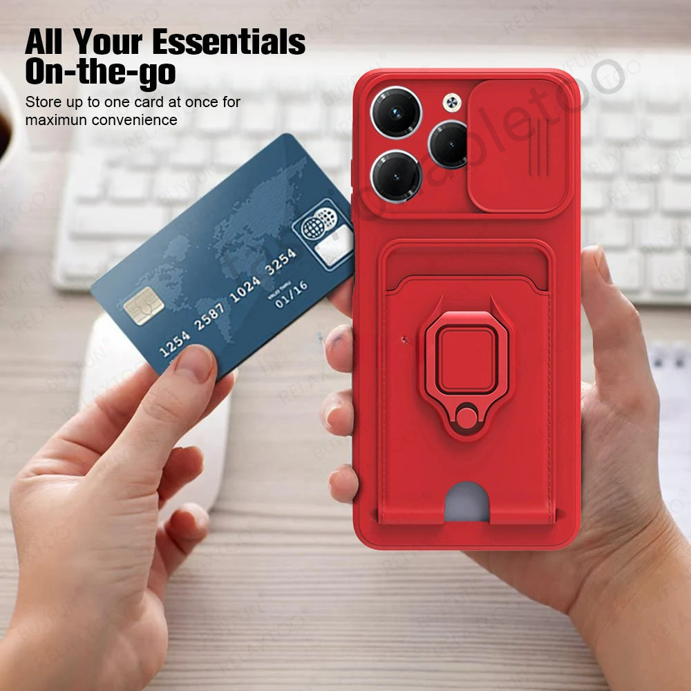 สําหรับ Tecno Spark 20 C Spark20C Spark 20 pro 20pro + Spark20pro + Pop 8 Pop8 เคสโทรศัพท ์ TPU ซิลิโคนช ่ องเสียบการ ์ ดแหวนวงเล ็ บ Push กล ้ องเลนส ์ กันกระแทก BacK ฝาครอบ