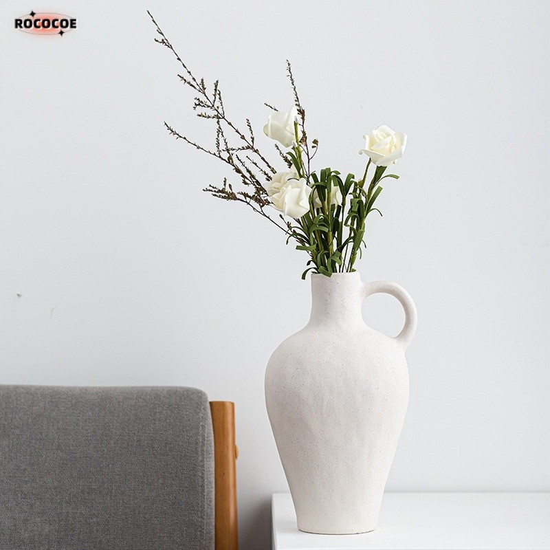 Morrison Handmade แจกันเซรามิคสีขาว Home Décor แจกันดอกไม ้ เซรามิคการออกแบบที ่ เรียบง ่ ายสําหรับห ้ องนั ่ งเล ่ นโต ๊ ะทํางาน