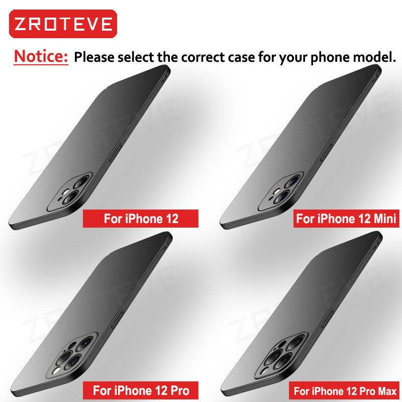 สําหรับiPhone 14 13 12 Pro MaxกรณีZROTEVEหรูหราSlim Matte Hard PCสําหรับiPhone14 iPhone13 iPhone12 Miniเคสโทรศัพท์ - รูปที่ 5
