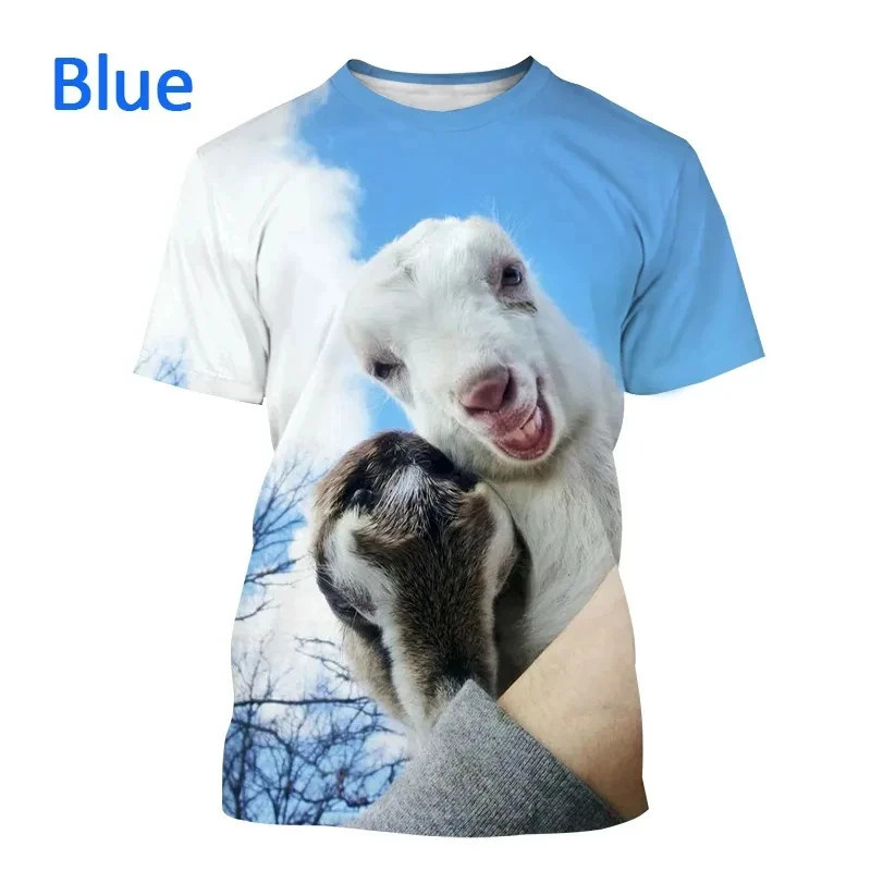 รูปแบบแพะตลก 3D พิมพ์ Man/ผู้หญิงแฟชั่นลําลอง O-คอ T เสื้อแขนสั้นเสื้อฤดูร้อนขนาดใหญ่เสื้อผ้า Unisex