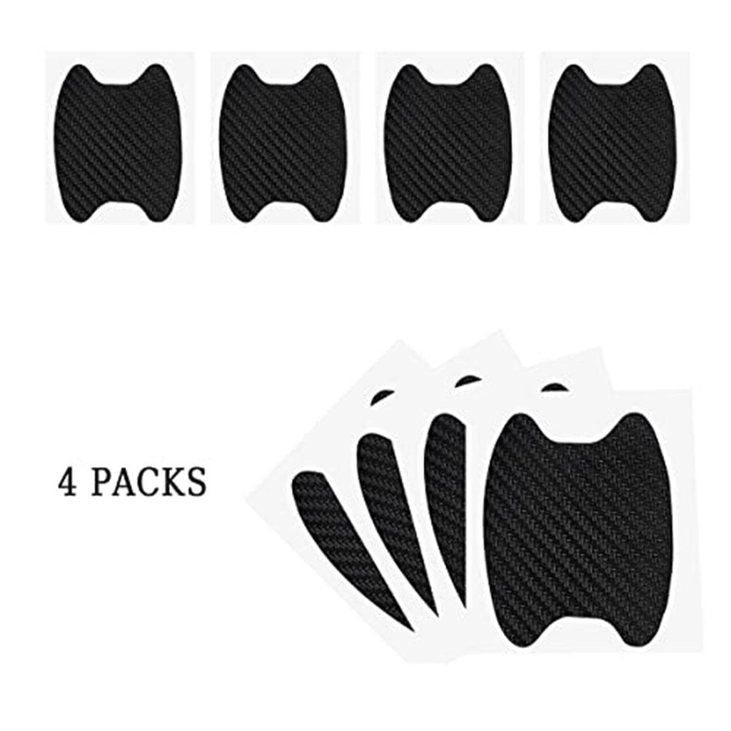 สติ๊กเกอร์ 4ชิ้น,คาร์บอนไฟเบอร์ป้องกันรอยขีดข่วน,ตัวป้องกันถ้วยประตูรถ,ฟิล์มป้องกันมือจับประตูอัตโนมัติแบบไม่ทําเครื่องหมาย,สากลสําหรับมือจับรถส่วนใหญ่(สีดํา) - รูปที่ 2