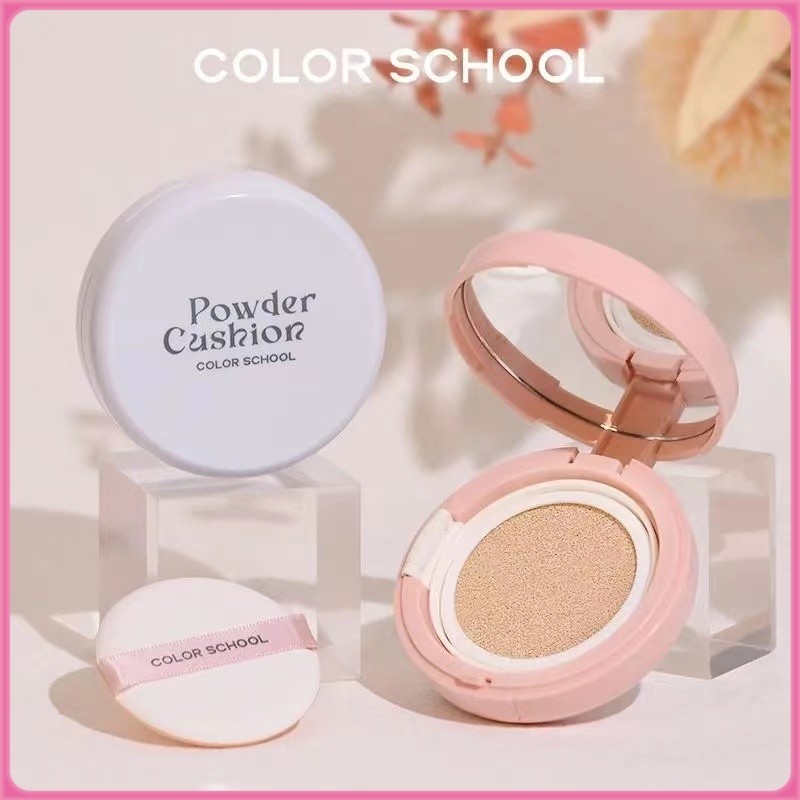 COLOR SCHOOL คุชชั่นมัธยม รุ่นหน้าฉ่ำ ติดทน ให้ความชุ่มชื้น ป้องกันเหงื่อ ปกปิด คุมมัน กันน้ำ CC cream