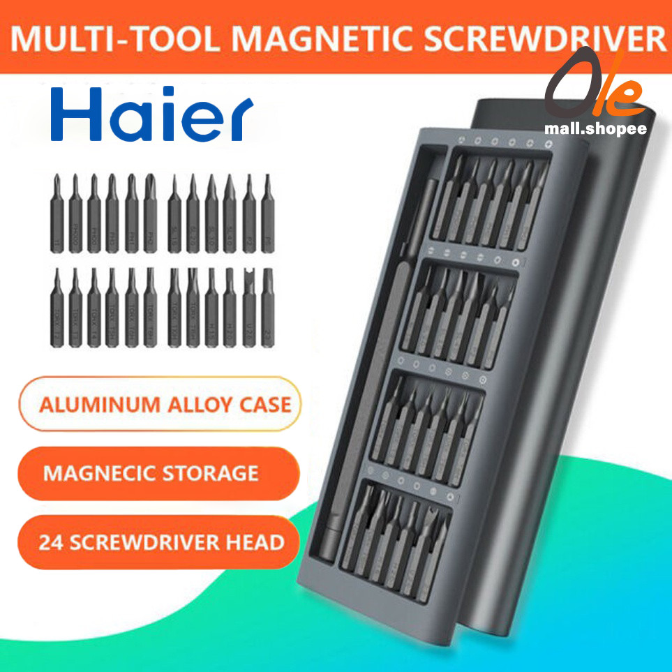 Haier ชุดไขควง 24IN1 หัวแม่เหล็ก ไขควงเล็ก ไขควงซ่อมมือถือ ไขควงNotebook พร้อมส่ง จากไทย screwdriver set