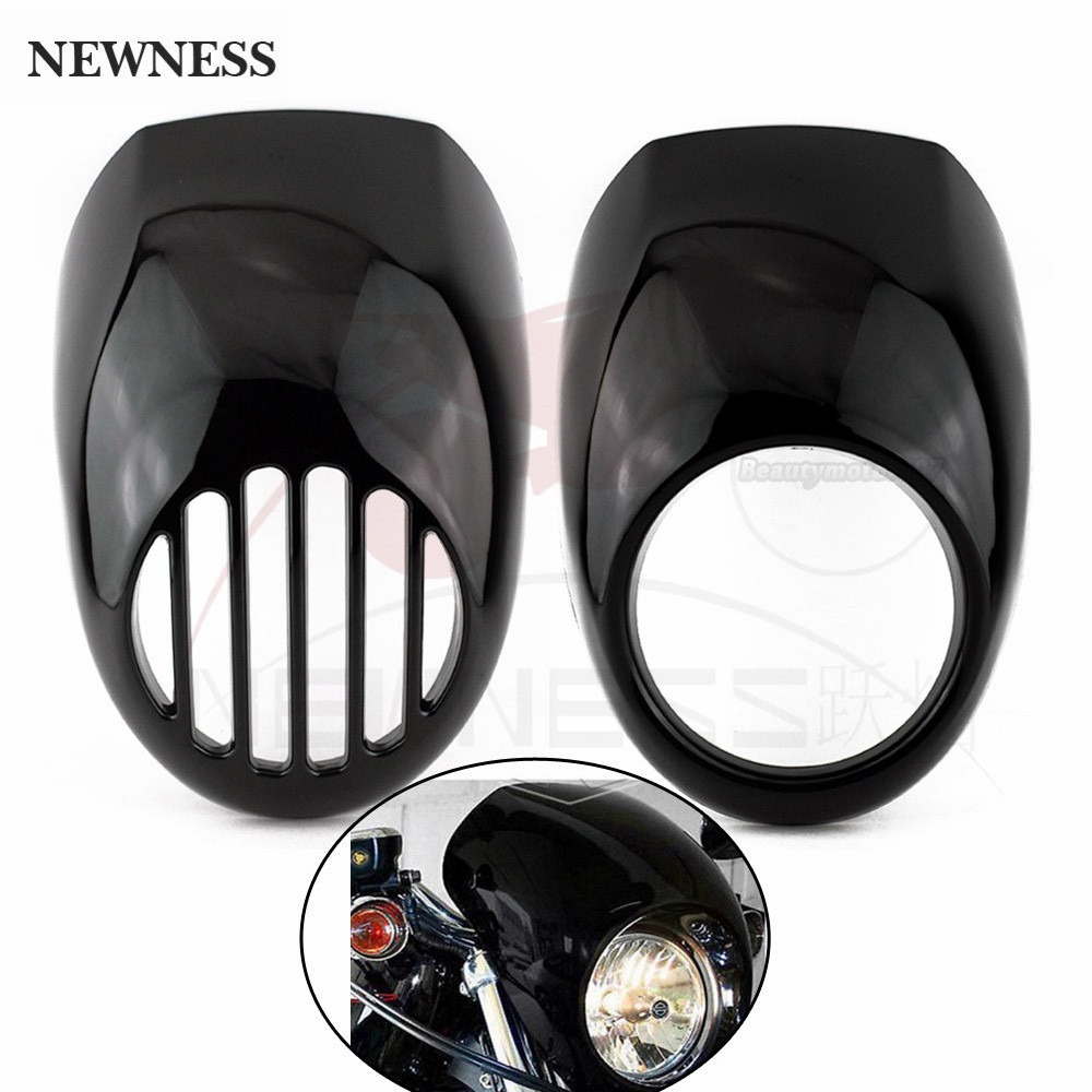NE Motorcycle Mask Fairing Bezel Front Cowl Visor Headlight For Harley 883 48 1200 Fork Mount Kits Dyna Sportster XLCH