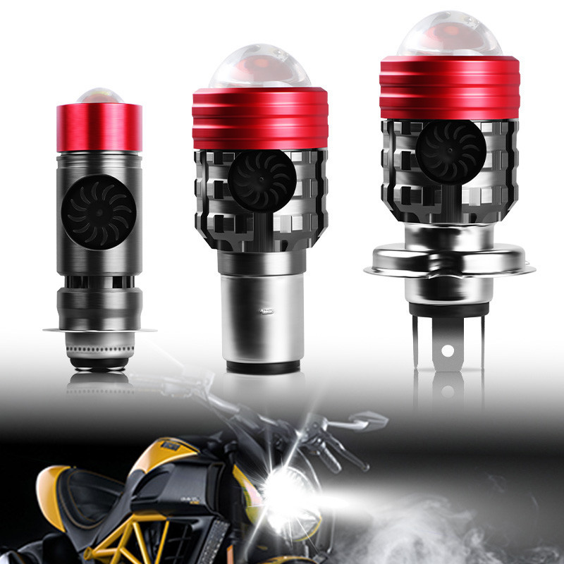 RB  Motorcycle H4 H6 H6M Headlight Bulb LED Fog Light 9003 HB2 BA20D P15D H/L Beam Motorbike Yellow 