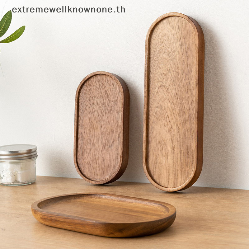 Ewth Tableware ไม้เนื้อแข็งรอบจานขนมถาดสไตล์ญี่ปุ่นจานขนมผลไม้แห้งจานจาน EWTH