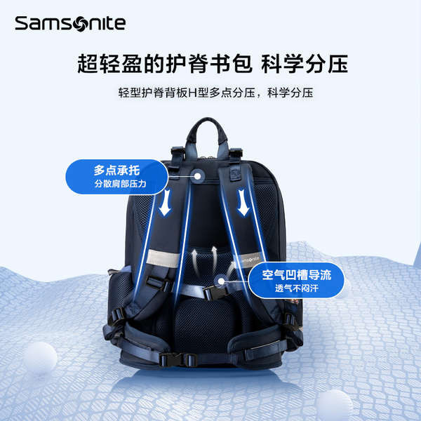 กระเป๋า เด็ก สําหรับเด็กผู้หญิง Samsonite Kids Backpack กระเป๋าเป้สะพายหลังความจุขนาดใหญ่สําหรับผู้ชายและผู้หญิงน้ําหนักเบา Spine Protector School Bag TU6