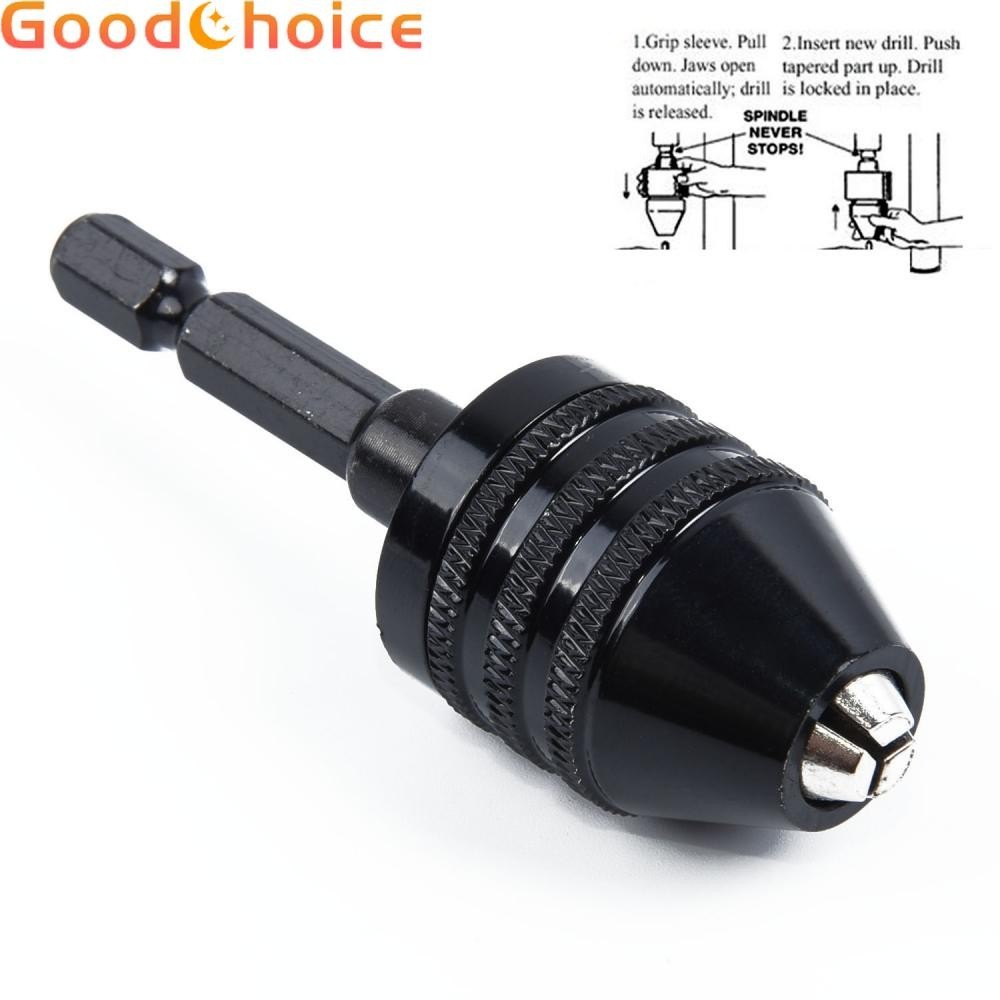 Electric Hex Shank 0.3-8.0mm 1/4" Driver Impact Keyless Adapter Accessory