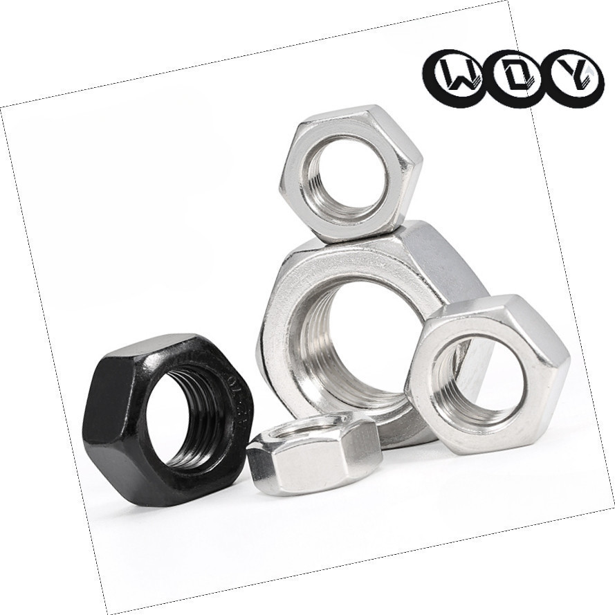 หัวน็อต ตัวเมีย หกเหลี่ยม สแตนเลส เกลียวมิล หยาบ M1-M20 DIN934 Hexagon Nut