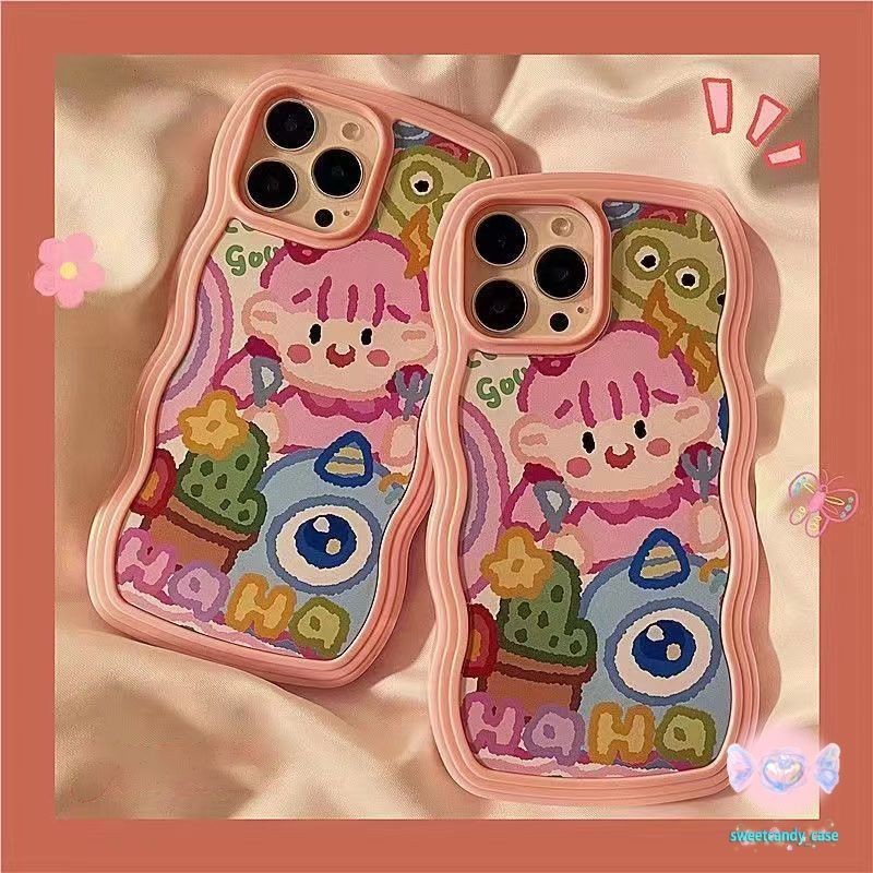 [จัดส่งในพื้นที่] เคสโทรศัพท์สาวน้อยและมอนสเตอร์สีชมพูเข้ากันได้กับiPhone11 13 14 15 12 ProMax X XR XS MAX 7 8 14 15Plus