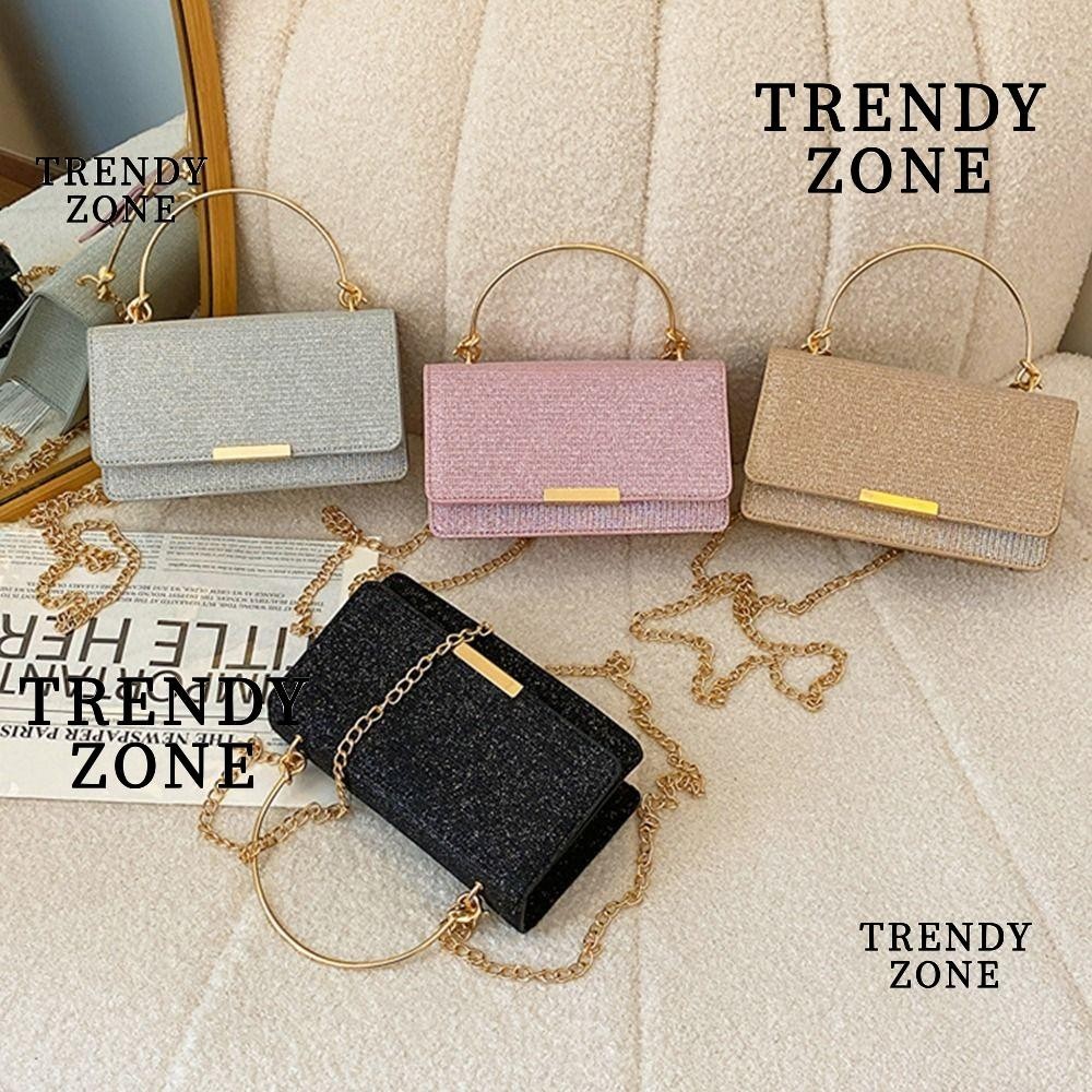 Trendyzone กระเป๋าสะพายไหล่, ผ้าไหมสดใส Crossobdy Bag, กระเป๋าชุดราตรีหรูหรางานแต่งงาน