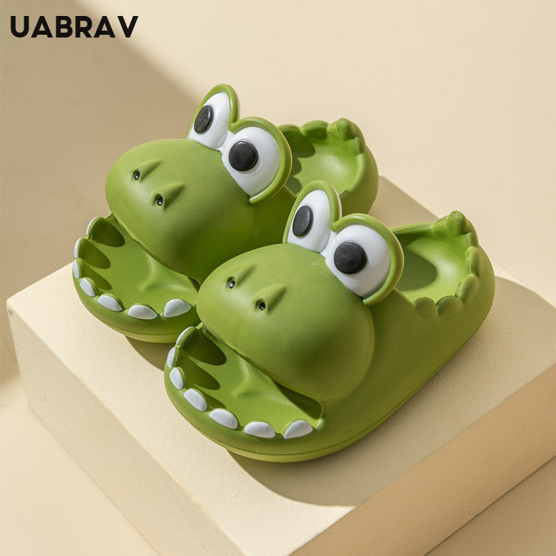 UABRAV รองเท้าแตะไดโนเสาร์ รองเท้าแตะเด็ก EVA พื้นหนากันลื่น