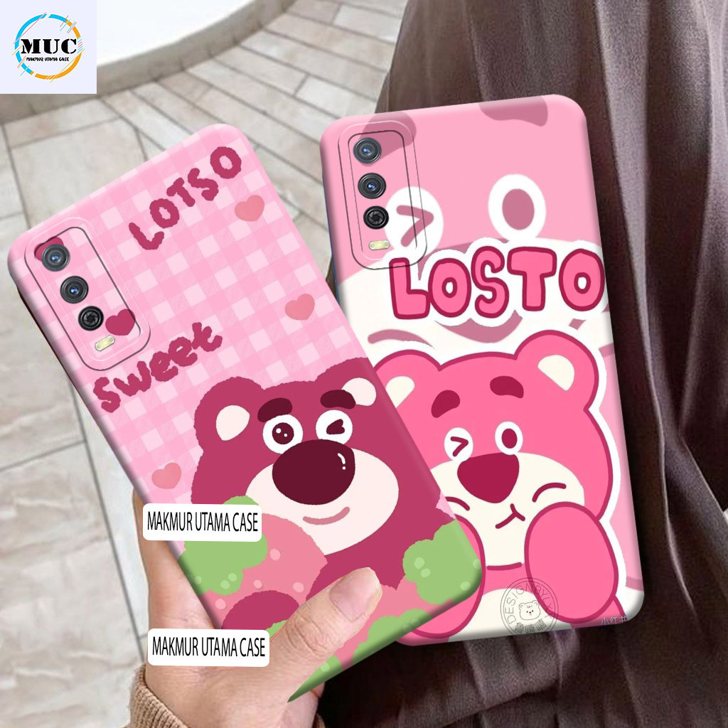 Vivo Y12s / Y20 / Y20s / Y20i / Y20G เคสซิลิโคน Disney Cartoon Motif L0ts0 สีชมพู Tpu Prokamera