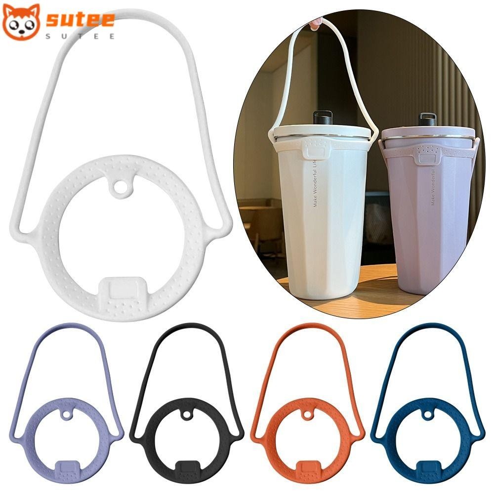 Sutee 1 ชิ้นขวดน้ํา Handle, Dia 85 ถึง 100 มม.แก้วฉนวนกันรั่ว,ทนทานดื่มร้อนเย็นซิลิโคนแก้วกาแฟอุปกรณ์เสริมสําหรับ Tyeso แก้วโฮมออฟฟิศรถ