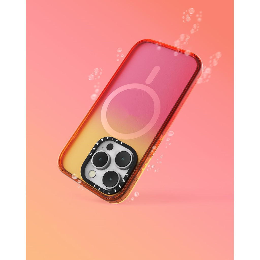 Casetify X Peach Haze Collection สีอะคริลิคใสกลับ TPU Edge Case Sideband Fon เคสโทรศัพท์ Impact สําหรับ Apple IPhone 113 14 15 Pro Max พร้อมกล่อง
