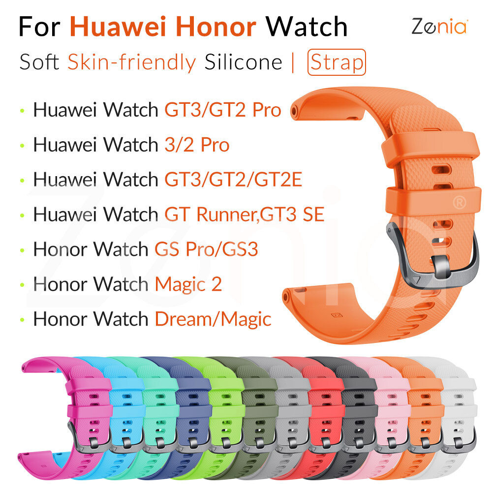 22mm 20mm สายนาฬิกาซิลิโคนที่เหมาะกับผิวสําหรับนาฬิกา Huawei GT 2 3 Pro ไทเทเนียมเซรามิค Active Clas