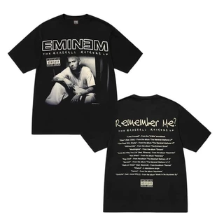 "สถาบันเทรนด์" เสื้อยืดสไตล์อเมริกัน เสื้อยืดพิมพ์ลายแร็ปเปอร์ชื่อดัง แขนสั้น Oversize ฤดูร้อน เสื้อยืดวัสดุผ้าฝ้ายแท้