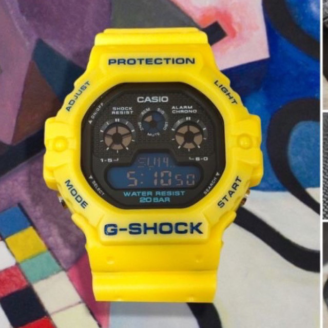G-shock DW-5900 Yellow Black Tapak Kucing Sports นาฬิกาผู ้ ชาย
